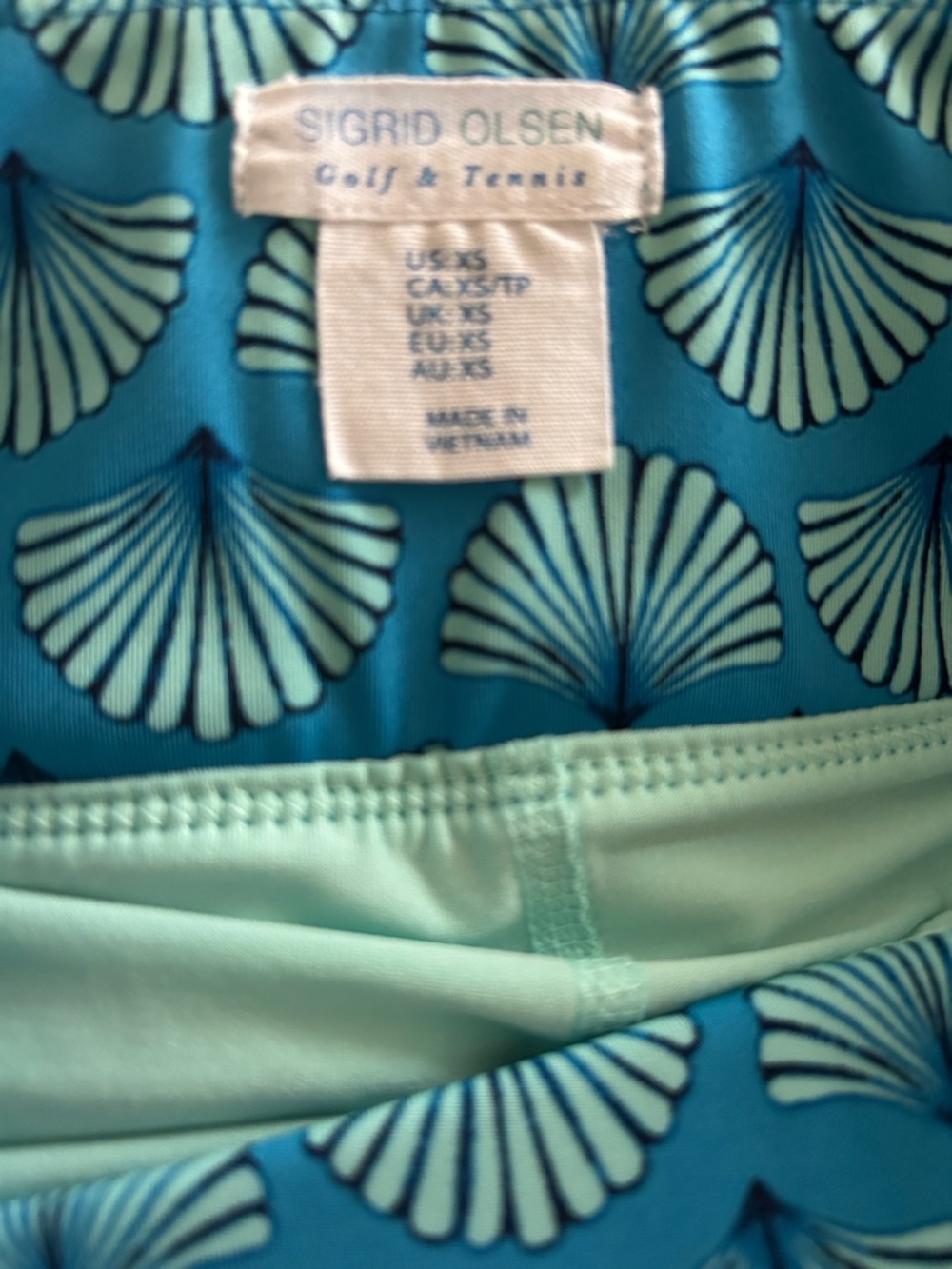 Sigrid Olsen Blue Shell-Print Tennis and Golf Skorts, Sz XS - Picture 9 of 9